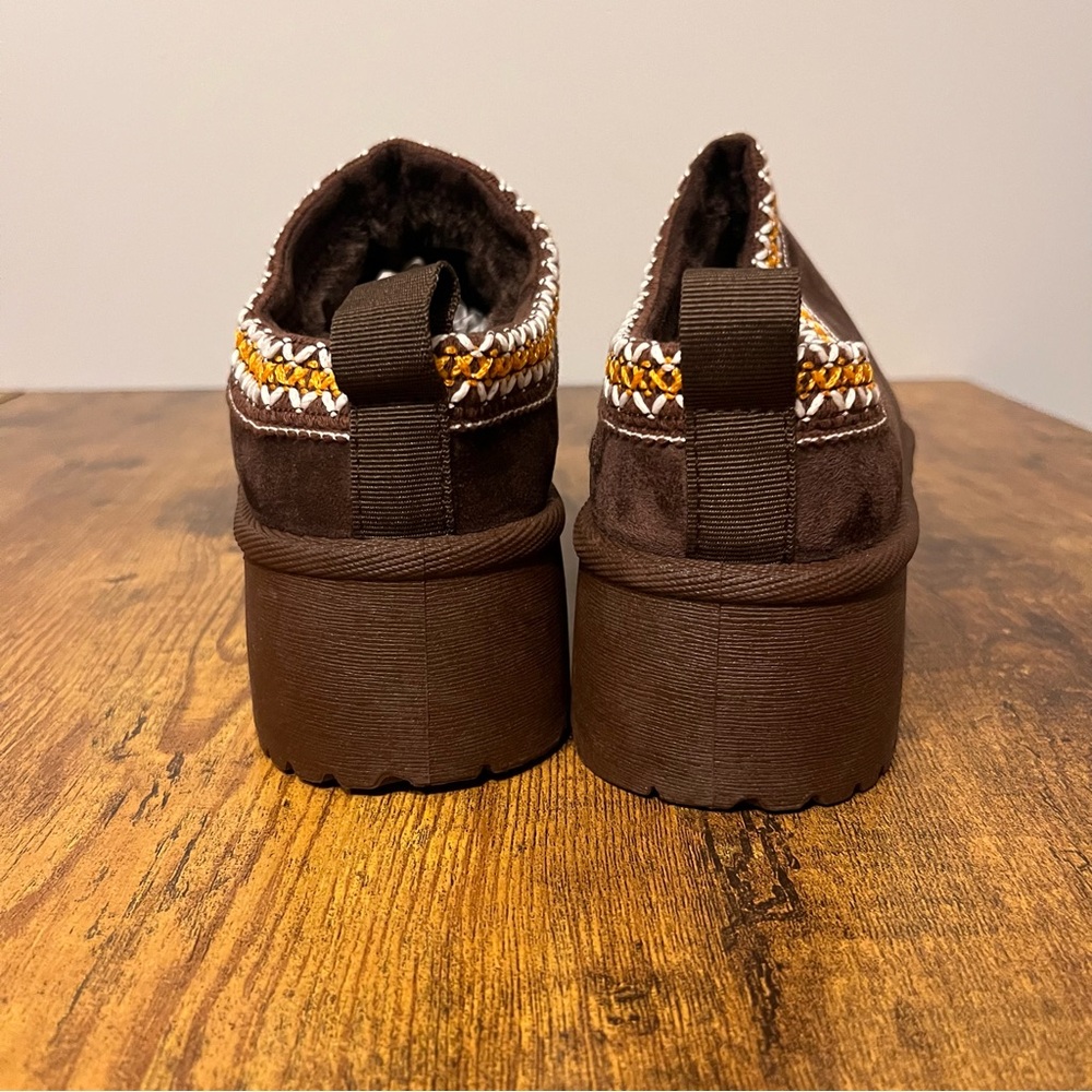 New Chunky Platform Slides-Brown-Size 8 - Picture 4 of 11
